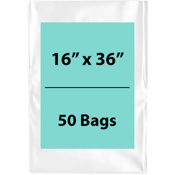 Clear poly bags Flat 16 inch (width) X 36 inch (Height) LDPE